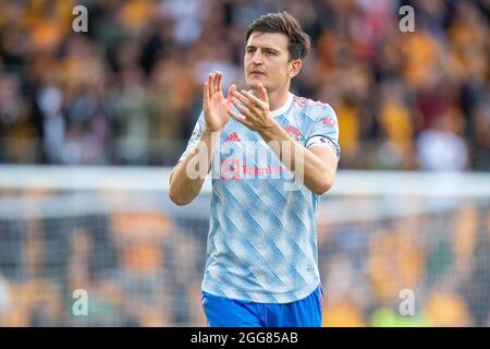 WOLVERHAMPTON, ENGLAND - AUGUST 29: Harry Maguireduring the Premier League match between Wolverhampton Wanderers  and  Manchester United at Molineux o Stock Photo