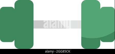 Green dumbbell, illustration, on a white background. Stock Vector