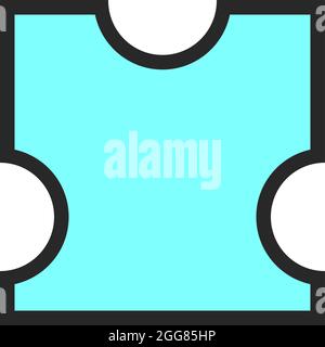 Blue grid piece of puzzle, illustration, on a white background. Stock Vector