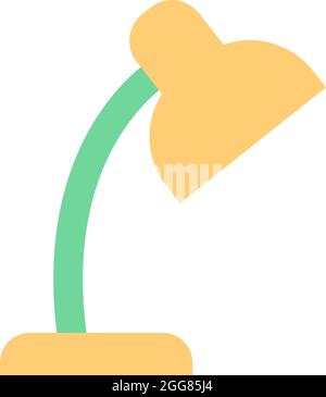 Yellow study lamp, illustration, on a white background. Stock Vector