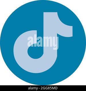 Blue tiktok sign, illustration, on a white background. Stock Vector