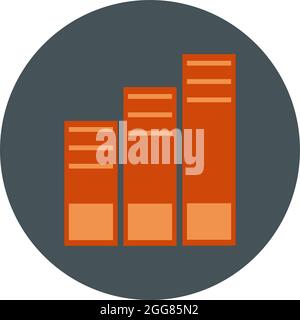 Three red folders, illustration, on a white background. Stock Vector