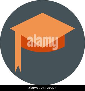 Red graduation hat, illustration, on a white background. Stock Vector