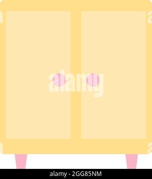 Yellow wardrobe, illustration, on a white background. Stock Vector