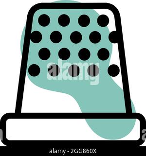 Sewing thimble, illustration, on a white background. Stock Vector