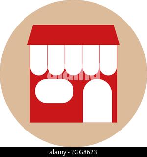 Shop icon on a white background. Flat design. Vector illustration Stock ...