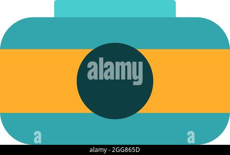 Small travel camera, illustration, on a white background. Stock Vector