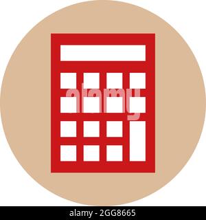 Red calculator, illustration, on a white background. Stock Vector
