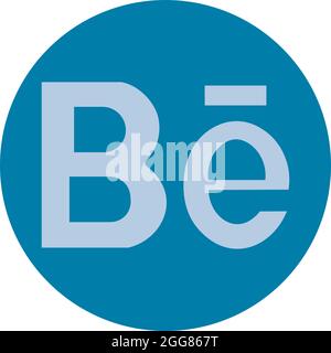 Blue behance, illustration, on a white background. Stock Vector