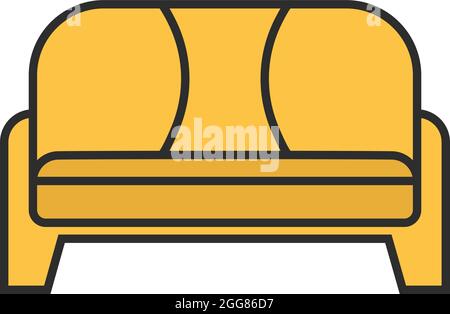 Contemporary modern sofa, illustration, on a white background. Stock Vector