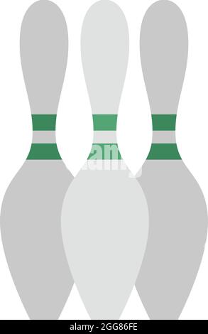 Bowling pins, illustration, on a white background. Stock Vector