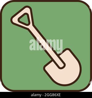 Small shovel, illustration, vector on a white background. Stock Vector