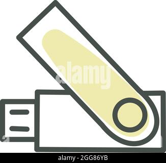 USB Port, illustration, vector on a white background. Stock Vector