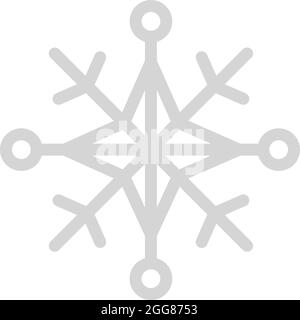 White snowflake, illustration, on a white background. Stock Vector