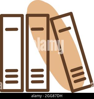Three brown books, illustration, vector on a white background. Stock Vector