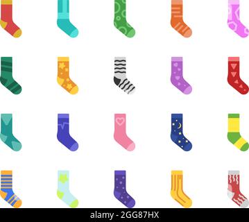 Colorful socks, illustration, vector on a white background. Stock Vector