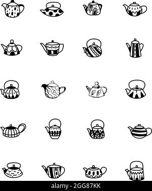 Traditional tea making, illustration, vector on a white background. Stock Vector