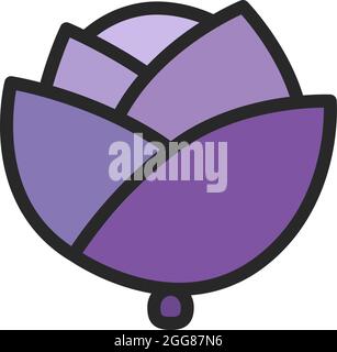 Purple cabbage, illustration, on a white background. Stock Vector