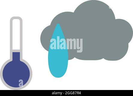 Grey rain cloud, illustration, on a white background. Stock Vector
