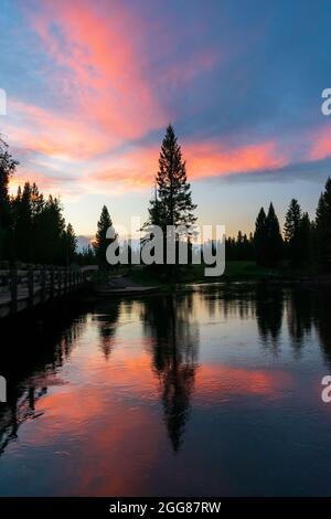 Sunset at Big Springs, Island Park, Idaho Stock Photo