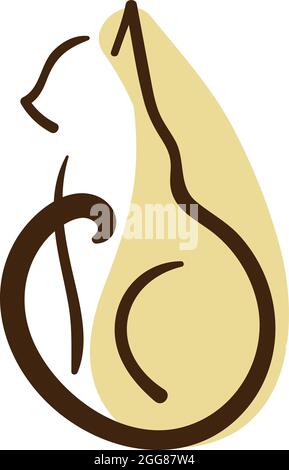 Yellow lady cat, illustration, vector on a white background. Stock Vector