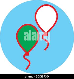 Two balloons, illustration, vector on a white background. Stock Vector