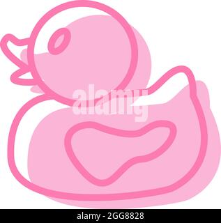 Pink duck, illustration, vector on a white background. Stock Vector