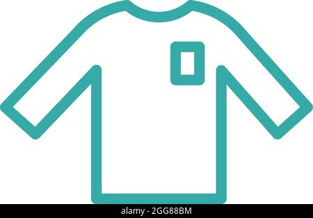 Long sleeved shirt with pocket, illustration, vector on a white background. Stock Vector