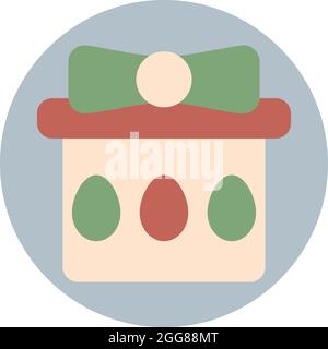 Easter gift box, illustration, vector on a white background. Stock Vector