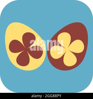 Two easter eggs, illustration, vector on a white background. Stock Vector