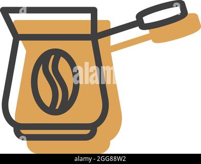Coffee in cezve, illustration, vector on a white background. Stock Vector