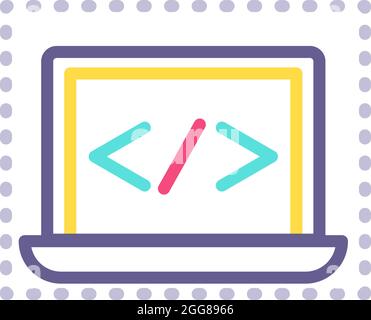 Computer development, illustration, vector on a white background. Stock Vector