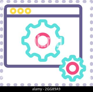 Settings development, illustration, vector on a white background. Stock Vector