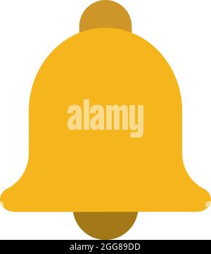 Golden bell, illustration, vector on a white background. Stock Vector