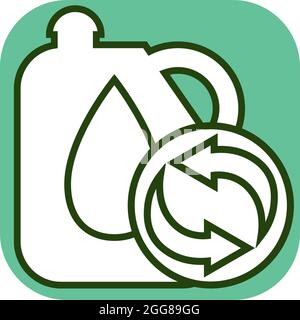 Canister and arrows, illustration, vector on a white background. Stock Vector