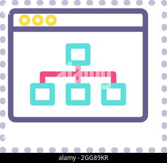 Browser development, illustration, vector on a white background. Stock Vector