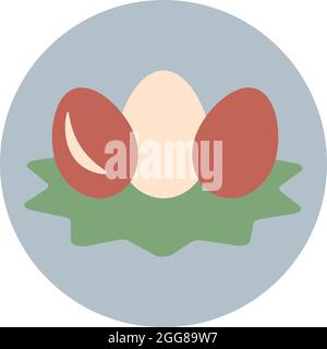 Three easter eggs, illustration, vector on a white background. Stock Vector