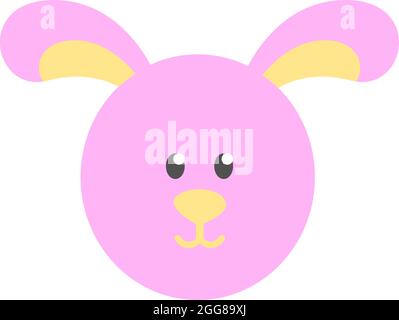 Pink cute easter bunny, illustration, vector on a white background. Stock Vector