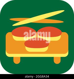 Delicious sushi, illustration, vector on a white background. Stock Vector