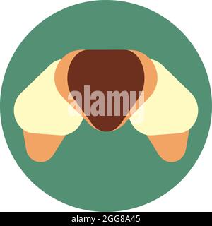 Sweet croissant, illustration, vector on a white background. Stock Vector