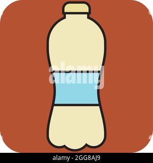 Juice plastic bottle, illustration, vector on a white background. Stock Vector