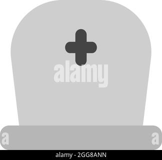 Grey tomb stone, illustration, vector on a white background. Stock Vector