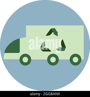 Recycle truck, illustration, vector on a white background. Stock Vector