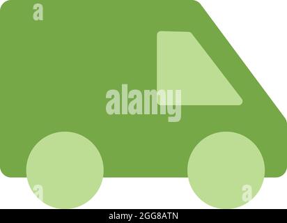 Green truck, illustration, vector on a white background. Stock Vector