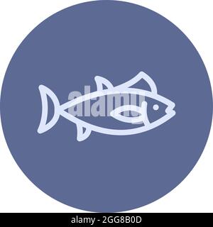 Atlantic mackerel fish, illustration, vector on a white background. Stock Vector