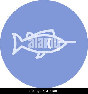 Blue swordfish, illustration, vector on a white background. Stock Vector