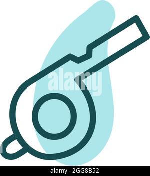 Blue whistle, illustration, vector on a white background. Stock Vector