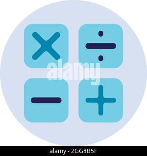 Blue mathematics, illustration, vector on a white background. Stock Vector