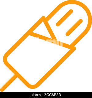 Meat on a stick, illustration, vector on a white background. Stock Vector