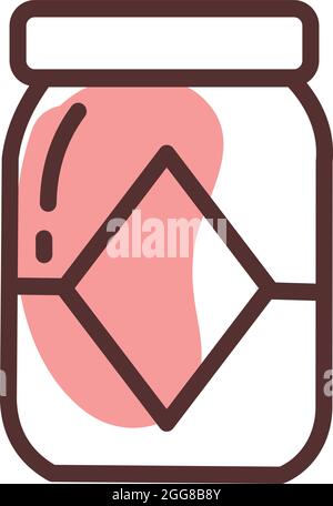 Apple jam jar, illustration, vector on a white background. Stock Vector
